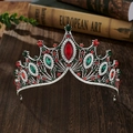 Antique Silver Red Green Rhinestone