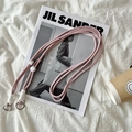 Pink woven replacement shoulder strap with white adjustable buckles and metal ring - Dusty Pink Rope White Knot