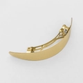 Vista superior de un pasador de pelo curvo minimalista de metal dorado pulido - Tipo A Media Luna Cepillada / Dorado
