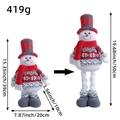 Extendable Christmas snowman plush with red plaid hat and snowflake sweater decoration - Snowman / Red Gray Snowflake