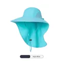 Outdoor-Sonnenhut mit Nackenschutz in aquablauem, schnelltrocknendem Stoff - Einheitsgröße / Wasserblau