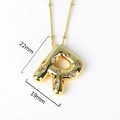 Detailed view of gold letter R pendant measuring 22mm by 19mm with inlaid crystals - Letter R(XED218)