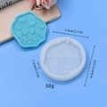 Dettaglio degli stampi per fiori in silicone blu e bianco con misure 8,2x7,9x1,3cm - Stile Pendente Farfalla Floreale