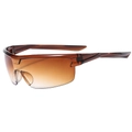 Sporty cycling sunglasses with gradient brown lenses and translucent amber frames - Gradient Brown