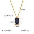 Dimensiones detalladas del collar de acero inoxidable 18K con circonita azul - Estilo de Gema Azul (HC-N40049-BL)