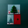 3D pop-up Christmas tree card set with red envelope and gold sticker seal - Style B (Blue Christmas Tree)