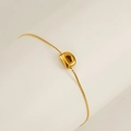 Elegant gold-plated stainless steel chain bracelet with a polished capital letter D charm - Letter D (ZYG1459-D)