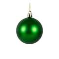 Single matte dark green 3cm Christmas ball ornament with silver cap and golden string - Matte Green