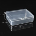 Transparent rectangular plastic jewelry box with lid, measuring 12.5 x 10.2 x 3.2 cm - 12.5 Rectangular Box (12.5*10.2*3.2cm)