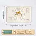 Cream silicone pastry mat 60x40cm with shiba inu pattern and measurement scales - Shiba Inu With Water-blocking Edge Kneading Mat Medium 60x40cm