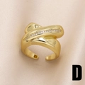 Golden crossover adjustable ring featuring sparkling zircons on one minimalist band - Style D-Cross Zirconia