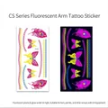 CS-004 fluoreszierendes temporäres Tattoo mit Schmetterlings- und Pfauenfedermustern - CS-004 (Feder/Schmetterling)
