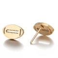 Boucles d'oreilles rugby dorées à la mode avec design sportif minimaliste pour femmes - Style de Rugby / Or