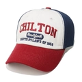 Detalle del bordado Chilton New York en gorra de béisbol de algodón multicolor - M (56-58cm) / Patchwork Rojo Blanco Azul Marino (B)