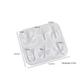 Clover and leaf shaped silicone earring mold with 0.7cm thickness for DIY resin crafts - 6-Cavity Clover Leaf Pendant (3383) / Translucent White