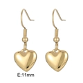 Orecchini a cuore dorati con ganci, gioielli da 11 mm in acciaio inossidabile lucido - Orecchini a Cuore (KE109497-Z) / Oro