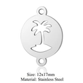 Detail of silver coconut tree island pendant charm made of 12x17mm stainless steel - Coconut Tree / Silver