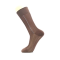 Calze da uomo in nylon marrone sottile con elegante motivo decorativo verticale - Taglia unica / caffè