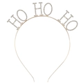 Diadema navideña dorada con cristales brillantes HO HO HO para accesorios de fiesta - HO HO HO Dorado