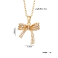 Collana con ciondolo a fiocco dorato e zirconi bianchi con misure di peso e dimensioni - Fiocco in Zirconia Micro-intarsiata (Oro 1150) / Oro