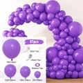 Kit arche de ballons violets mats de 87 pièces avec détails des quantités pour décoration - Ensemble De Ballons Et D'accessoires / Violet