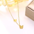 Gold Frosted Butterfly Necklace