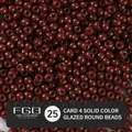 Deep brown 4mm glass beads with opaque lacquer finish for DIY jewelry making color 25 - EU 25
