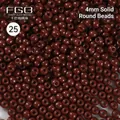 Deep brown 4mm glass beads with opaque lacquer finish for DIY jewelry making color 25 - EU 25