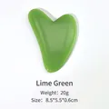 Grünes Harz Gua Sha Tool in Herzform für Körpermassage, Gewicht 20g, Größe 8,5x5,5x0,6cm - Obstgrün