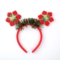 Christmas headband with red glitter flowers and green Merry Christmas sign decoration - 38# Red Flower