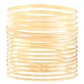 Bohemian gold stackable bangles set with varied textured and polished metal finishes - 12 KC Gold A-518 (15-Piece Set)