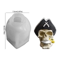 Pirate skull silicone mold for Halloween candles showing size 7.3cm by 8cm - Pirate Skull