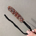 Creatore di chignon in velluto nero con perline di cristallo colorate e oro - N. 4 Cristallo Rosso Appassionato