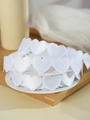 White satin heart ribbon on spool for floral gift packaging and DIY crafts decor - 2.5CM Width/9M Roll / White