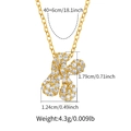 Detail view of gold letter K pendant with zircon inlay and product size specifications - Letter K Style (KN0422-K)