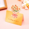 Pop-up greeting card featuring a 3D orange tulip bouquet with Happy Every Day text - Tulip - Happy Every Day