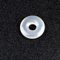 White translucent jade donut pendant with central hole on a dark textured background - 18mm White Agate (Single)