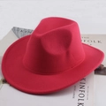 Rose red felt cowboy hat with wide brim on Kinfolk magazine for fall and winter style - Plain Style / Rose Red