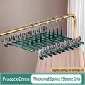 Peacock green non-slip stainless steel pants hanger with protective rubber coating finish - 5 Pieces / Malachite green