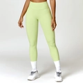 Leggings da yoga verde chiaro a vita alta con controllo dell'addome per fitness e corsa - S / Verde Giallastro Chiaro
