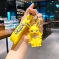Χαριτωμένο κίτρινο Jolteon Pokemon μπρελόκ σιλικόνης με επώνυμο λουράκι και χρυσό κρίκο - B348-3 Κίτρινο / Μεγάλο