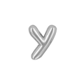 3D silver puffy letter Y charm for watch band bracelet accessories with metallic finish - Letter Y / Silver