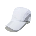 Dettaglio del pannello laterale in rete grigia traspirante su un berretto sportivo bianco - M (56-58cm) / Bianco