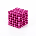Educational 5mm 216pcs rose red magnetic balls puzzle cubes for creative building - 5mm 216Pcs Metal Box / Rose Red