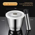 XL Conical 304 Stainless Steel Mortar and Pestle Set with Anti-Spill Lid - 19cm Diameter - 19cm Tapered Deepened