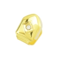 Single gold plated hip hop grillz tooth cap with centered clear rhinestone crystal - Single Rhinestone Style / Single Smooth Single Rhinestone Gold