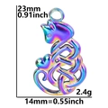 Colgante gato arcoíris dimensiones 23x14mm y peso 2,4g para joyería DIY acero inoxidable - Solo Colgante (Sin Cadena) / Arcoíris
