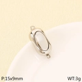 Chiusura a connettore in acciaio inossidabile lucido per bracciali, misura 15x9mm - Colore Acciaio (KLJ10920-WSD)