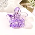 Translucent purple flower hair claw clip in a minimalist gradient acrylic design - Transparent Purple