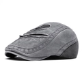 Washed dark gray ivy cap with BOSTON embroidery and vintage distressed details - Gray